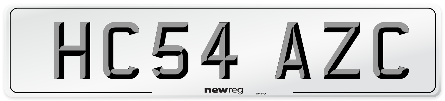 HC54 AZC Number Plate from New Reg
